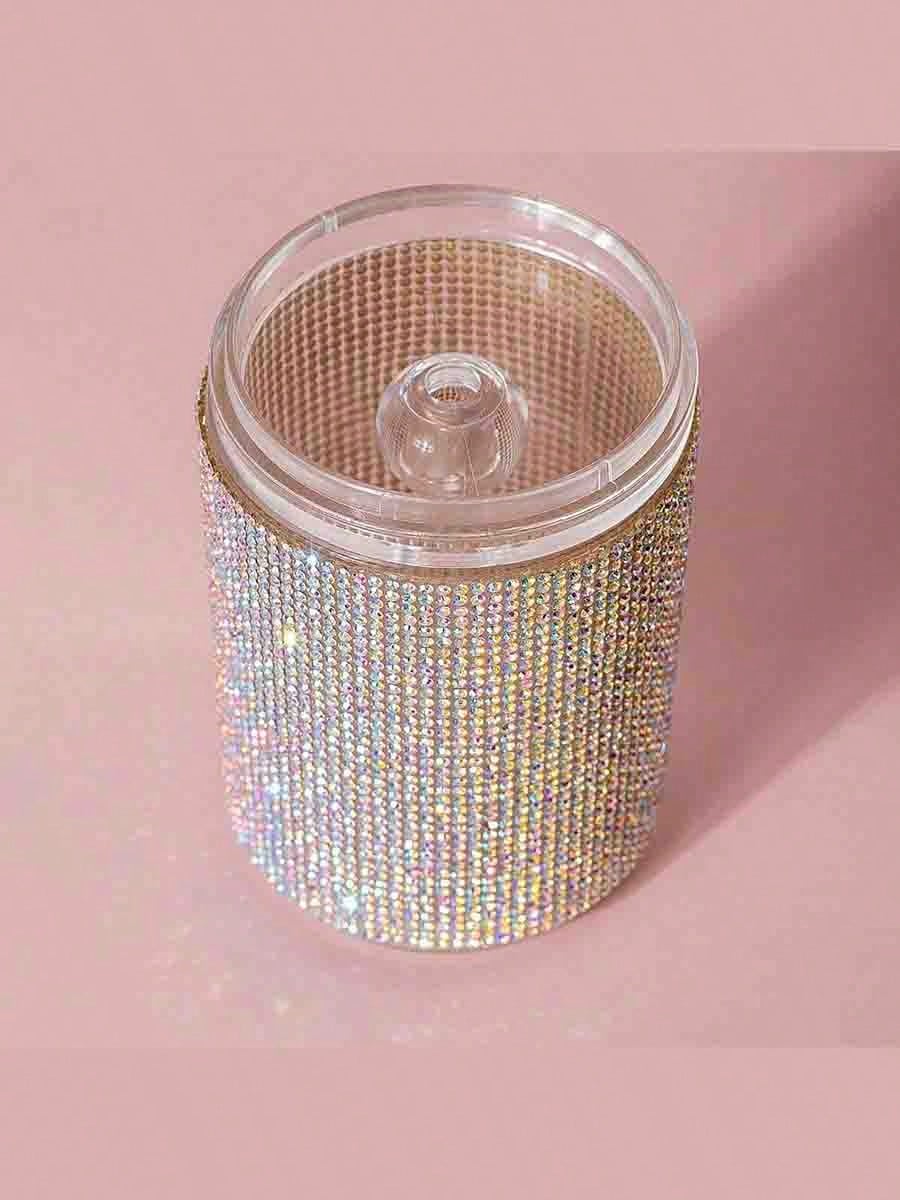 HMQ beauty Sparkling Diamond Jewelry Box, Makeup Organizer Box For Cosmetics, Cleaning Swabs, Room Decor