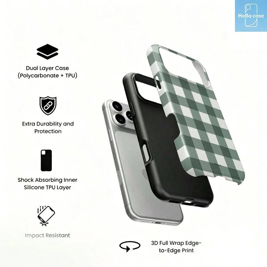 HoBa case 1 Pc The 2D Flat Pattern 2-In-1 Soft Film Full Coverage Phone Hard Case, Suitable For Galaxy A23/A24/A25/A32/33/S25, Suitable For Apple 7/8/11/12/13/14/14Plus/15/15Plus/16/16Plus/7/8Plus/17
