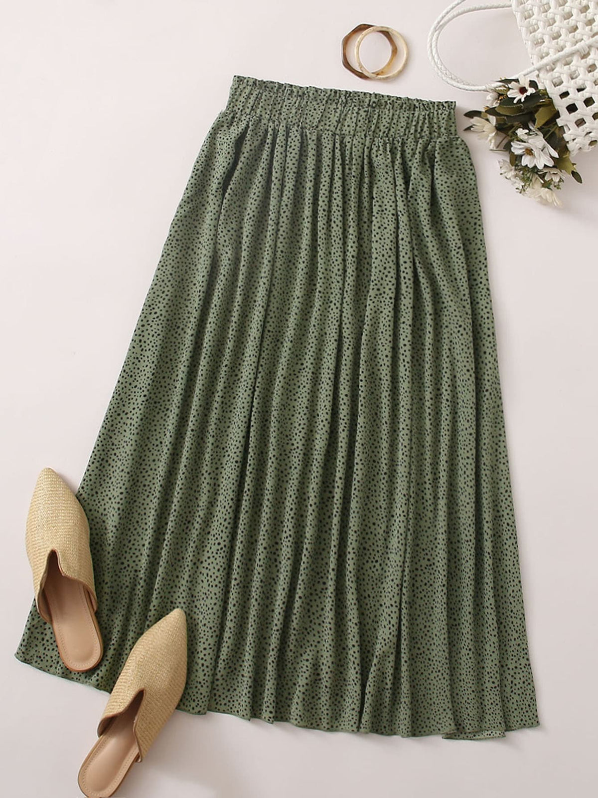 Holidaya Dalmatian Print Flared Skirt