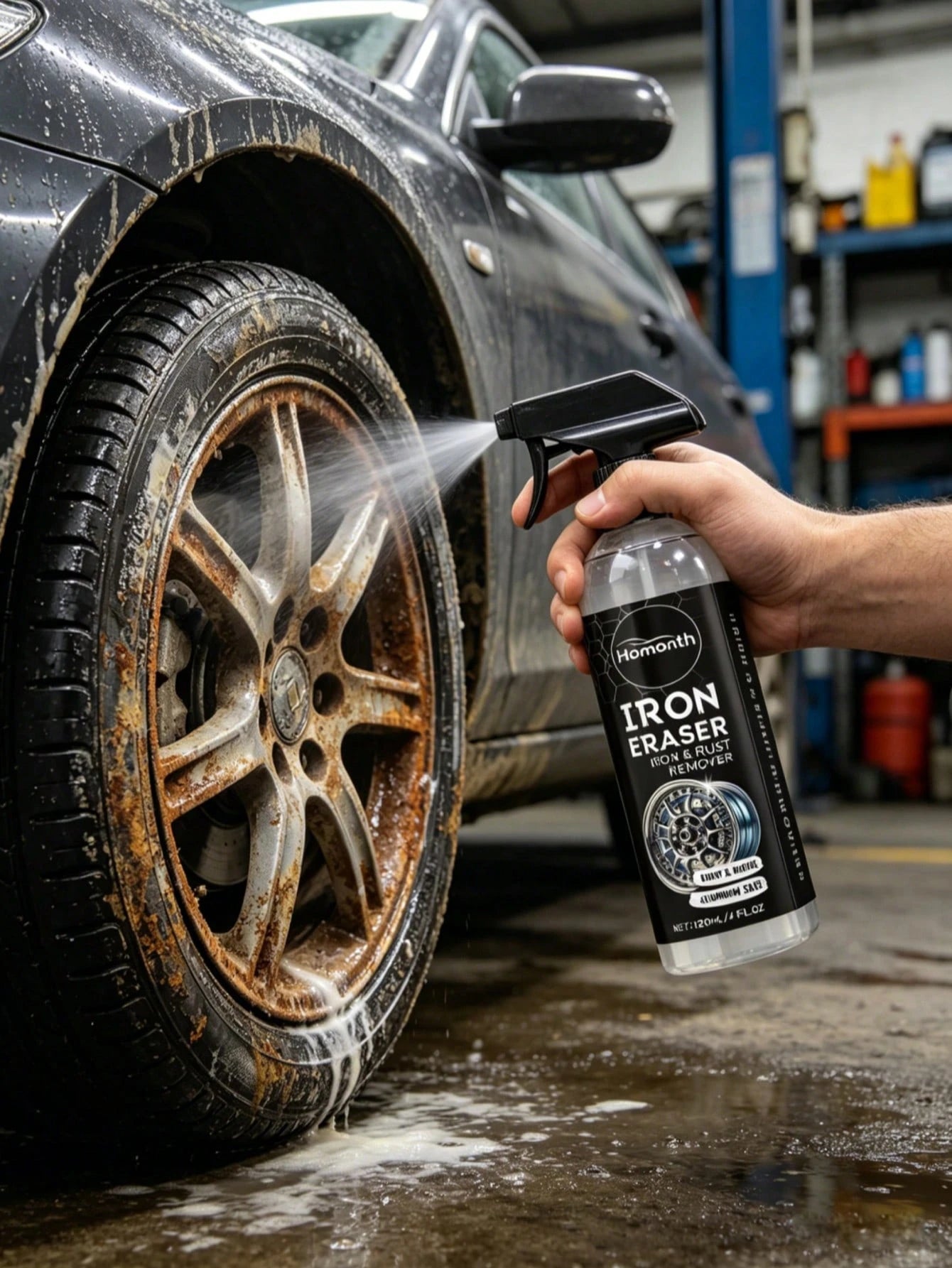 Homonth 120ml Car Wheel Rust Remover Spray – Heavy Duty Rim & Tire Cleaner, Fast-Acting Stain Dissolver For Auto Detailing & Car Care,Car Acessesories,Car Acessesories Women,Car Stuff,Car Acessesories