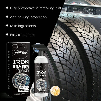 Homonth 120ml Car Wheel Rust Remover Spray – Heavy Duty Rim & Tire Cleaner, Fast-Acting Stain Dissolver For Auto Detailing & Car Care,Car Acessesories,Car Acessesories Women,Car Stuff,Car Acessesories