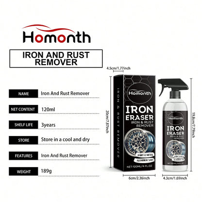 Homonth 120ml Car Wheel Rust Remover Spray – Heavy Duty Rim & Tire Cleaner, Fast-Acting Stain Dissolver For Auto Detailing & Car Care,Car Acessesories,Car Acessesories Women,Car Stuff,Car Acessesories