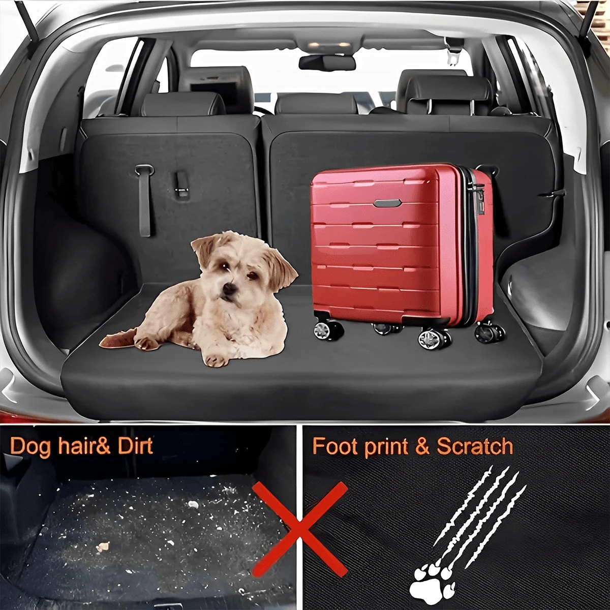 HOMPOOLL 1pc White Daisy Print Multi-Functional Car Trunk Storage Mat, Simple Yet Elegant, Enhances Interior Space, Suitable For Most Car Models.