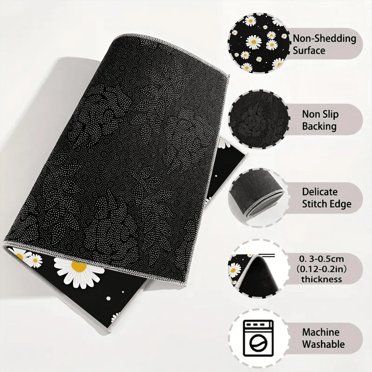 HOMPOOLL 1pc White Daisy Print Multi-Functional Car Trunk Storage Mat, Simple Yet Elegant, Enhances Interior Space, Suitable For Most Car Models.