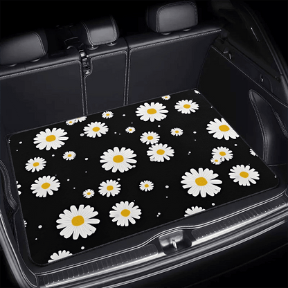 HOMPOOLL 1pc White Daisy Print Multi-Functional Car Trunk Storage Mat, Simple Yet Elegant, Enhances Interior Space, Suitable For Most Car Models.