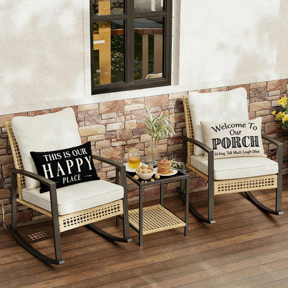 HOMPOOLL 2Pcs "Welcome To Our Porch" Outdoor Throw Pillow Covers (Waterproof, 18x18 Inches)- Rustic-Style Outdoor Cushion Decor, Decorative Pillows For Back Porches & Patio Furniture ("This Is Our Ha