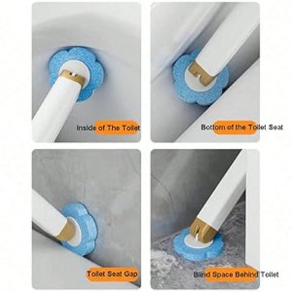 Hygienic Disposable Toilet Brush With Wall Holder – Complete Sanitary Cleaning Set With Long Handle And 24 Replacement Heads
