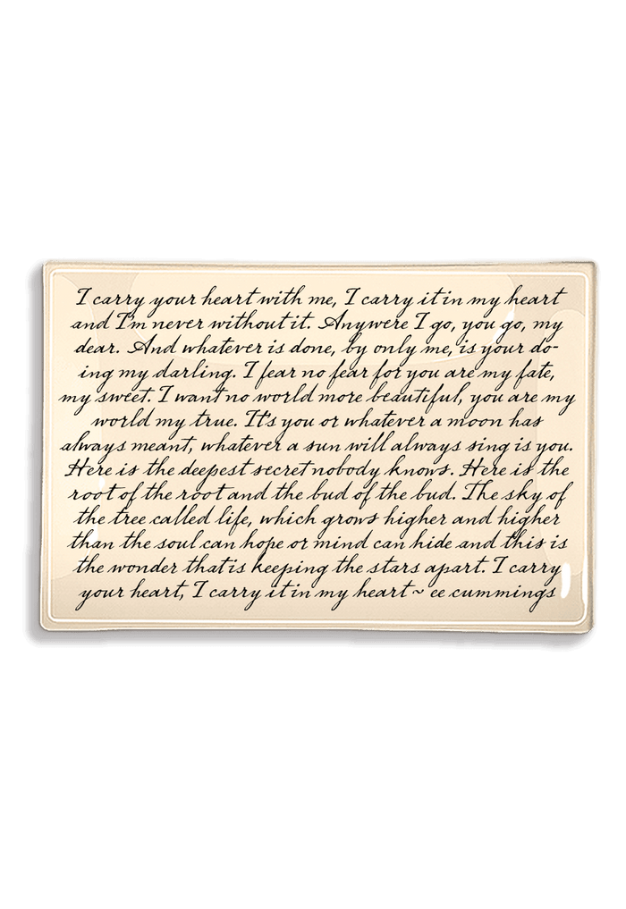 I Carry Your Heart With Me Decoupage Glass Tray - Ben's Garden