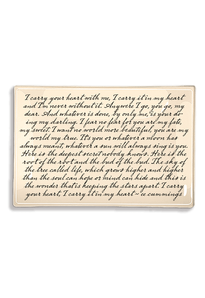 I Carry Your Heart With Me Decoupage Glass Tray - Ben's Garden