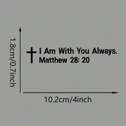 "I'll Be With You Always" Car Sticker, Easy To Peel And Stick (No Residue), Durable Sticker, Suitable For Cars, Motorcycles, Laptops, Windows, Cute Waterproof Sunscreen No Residue Vinyl Sticker