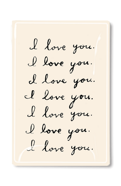 I Love You. I Love You. Decoupage Glass Tray - Ben's Garden