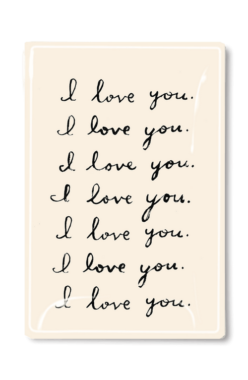 I Love You. I Love You. Decoupage Glass Tray - Ben's Garden