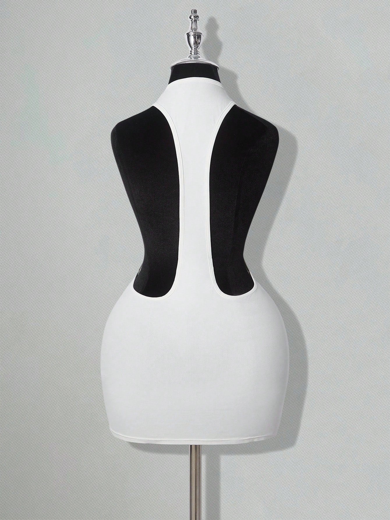 ICON Solid Color Criss-Cross Backless Sexy Casual Mini Dress White Bodycon Dress White Club Night Dress,White Dresses Classy Elegant,Party Dress Summer