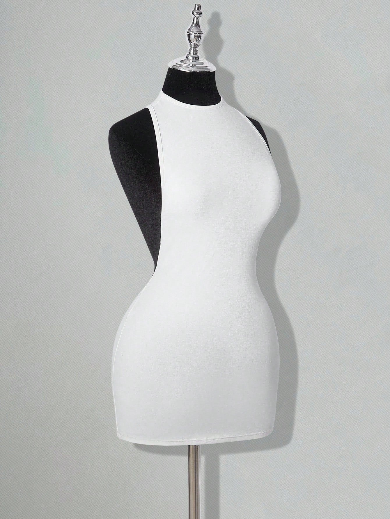 ICON Solid Color Criss-Cross Backless Sexy Casual Mini Dress White Bodycon Dress White Club Night Dress,White Dresses Classy Elegant,Party Dress Summer