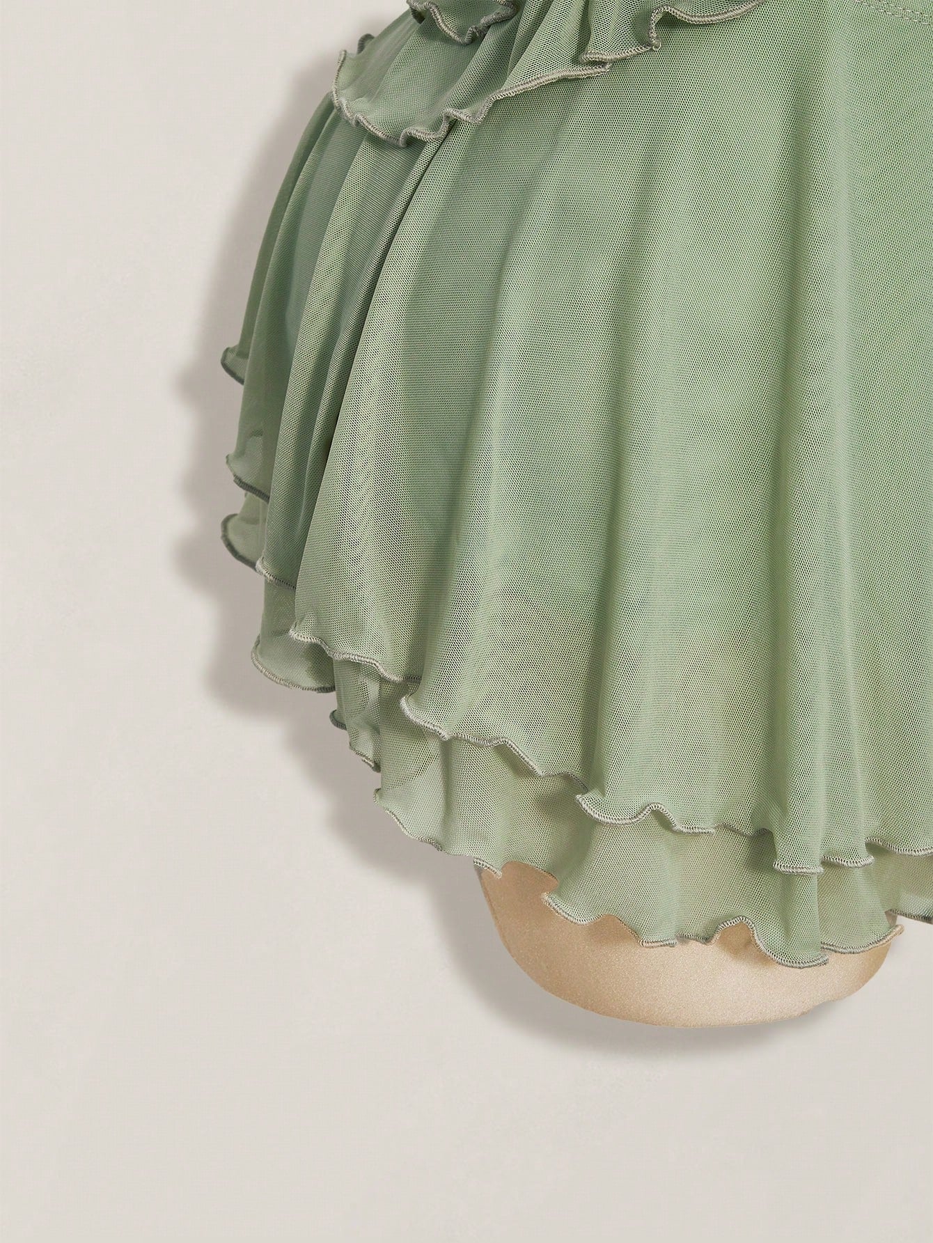 ICON Women's Multi-Layer Ruffle Halter Neck Backless Sexy Dress Night Out Sage Green Summer