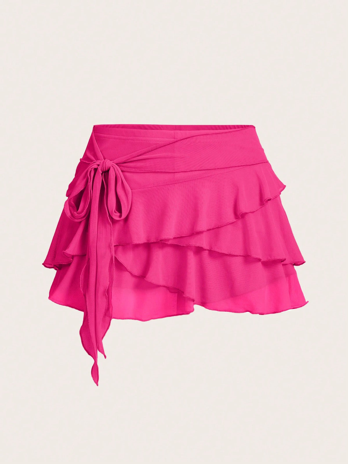 ICON Women's Multi-Layer Ruffle Trim Low Rise Y2K Mini Black Skirt
