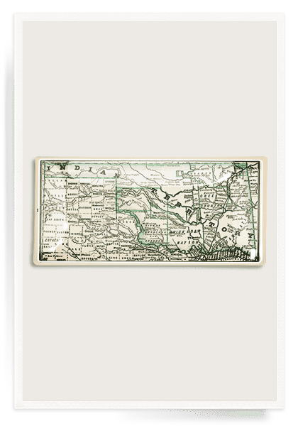 Indian Territory Decoupage Glass Tray - Ben's Garden