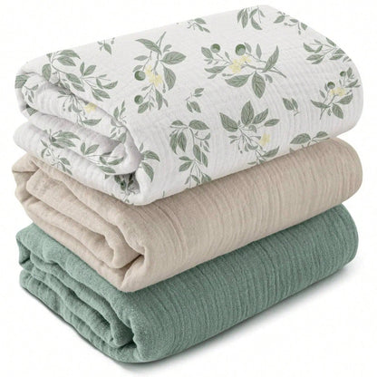 Infant Muslin Swaddle Blanket, Unisex Soft Wrap, Multi-Functional Towel Cloth, Burp Cloth, Bib, Diaper, Stroller And Car Seat Cover- Breathable Comfortable Baby Gift, Suitable For Boys And Girls