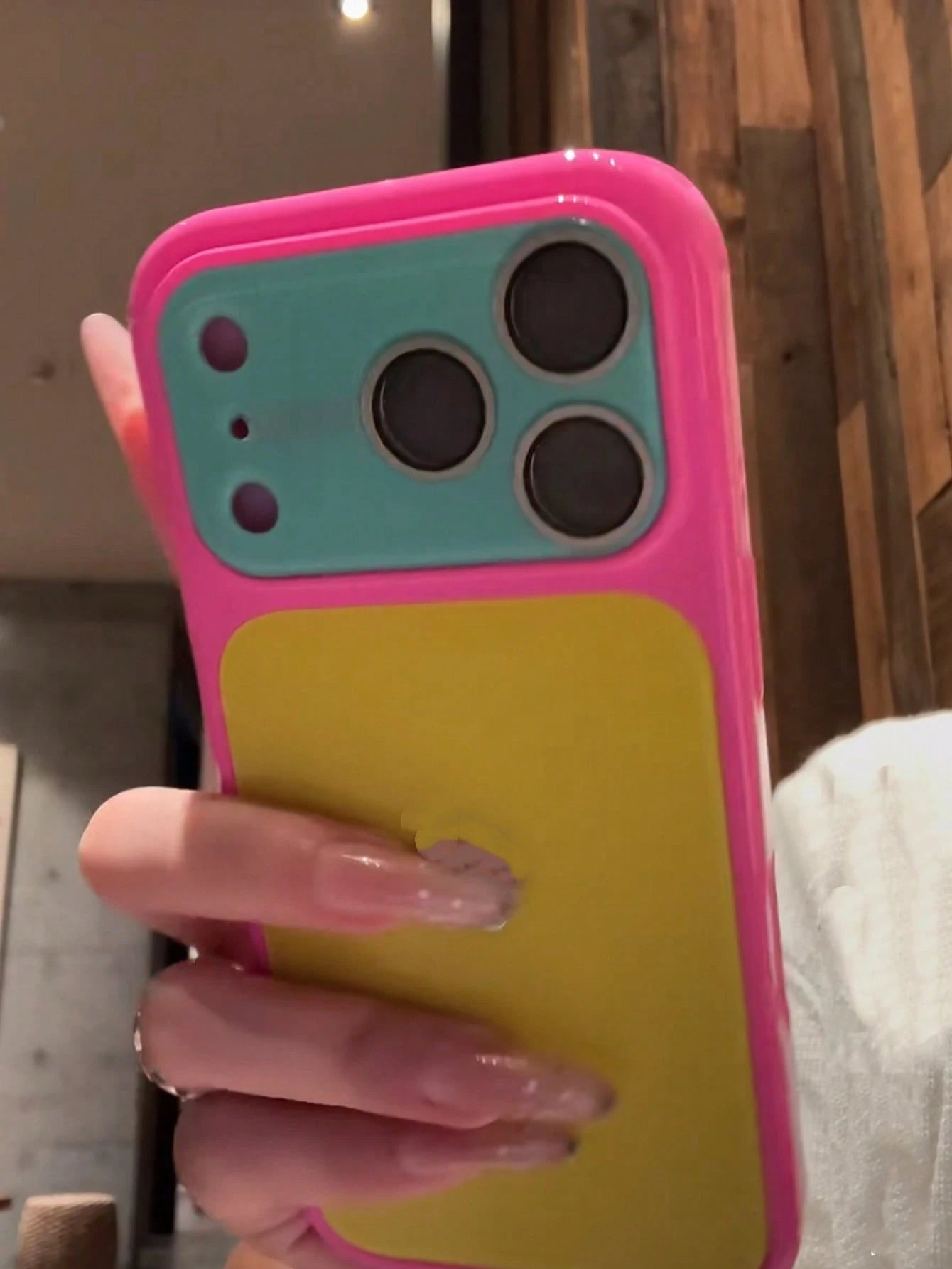 Ins Summer Dopamine Contrast Color Phone Case Suitable For 17 Pro Max, New 16 Pro Max, Creamy Yellow 15 Pro, Protective Cover For 14, Elegant 13 Pro Max, Aesthetic, Maximalist