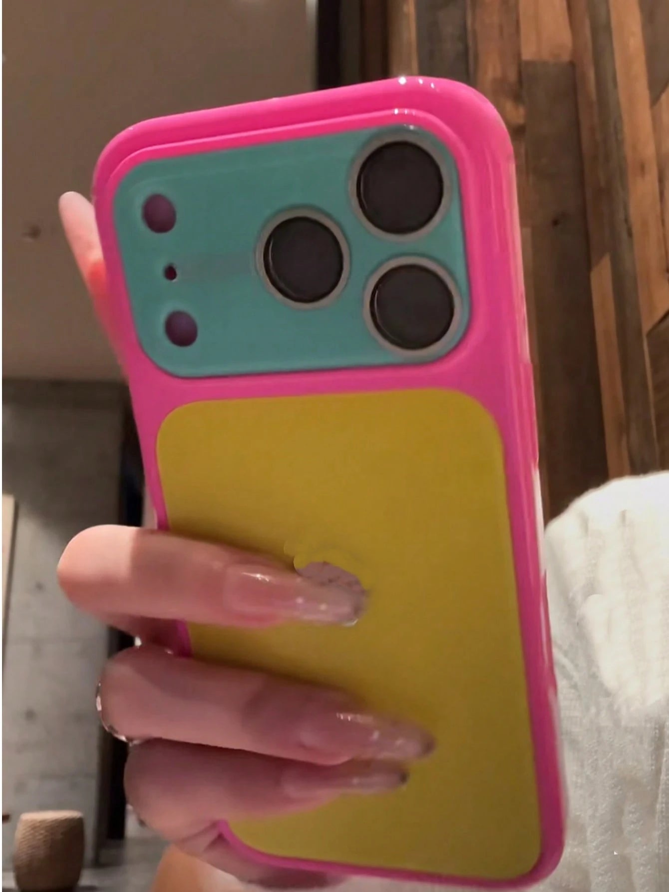 Ins Summer Dopamine Contrast Color Phone Case Suitable For 17 Pro Max, New 16 Pro Max, Creamy Yellow 15 Pro, Protective Cover For 14, Elegant 13 Pro Max, Aesthetic, Maximalist