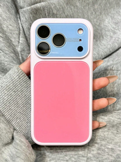 Ins Summer Dopamine Contrast Color Phone Case Suitable For 17 Pro Max, New 16 Pro Max, Creamy Yellow 15 Pro, Protective Cover For 14, Elegant 13 Pro Max, Aesthetic, Maximalist