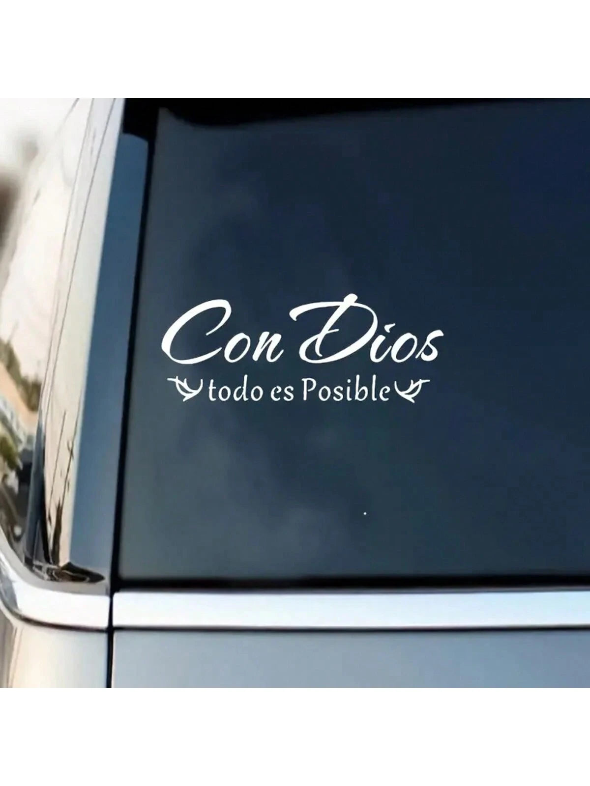 Inspirational "With God, Anything Is Possible" Spanish Faith Stickers- For Cars, Motorcycles