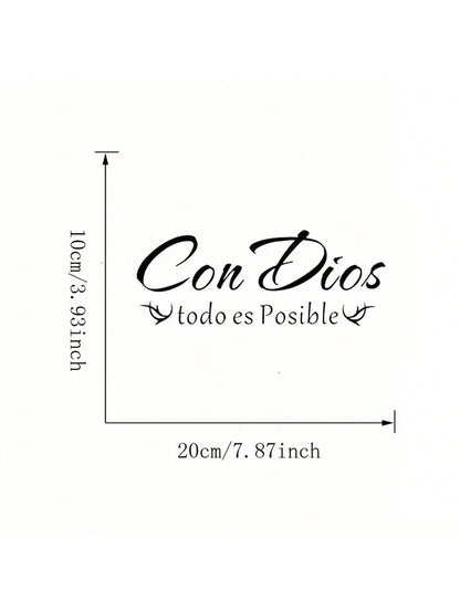 Inspirational "With God, Anything Is Possible" Spanish Faith Stickers- For Cars, Motorcycles