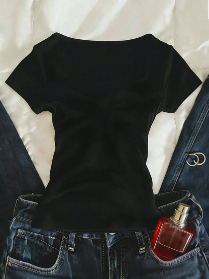 IslaSuriya 2 In 1 Wine Red Women Short Sleeve T-Shirt