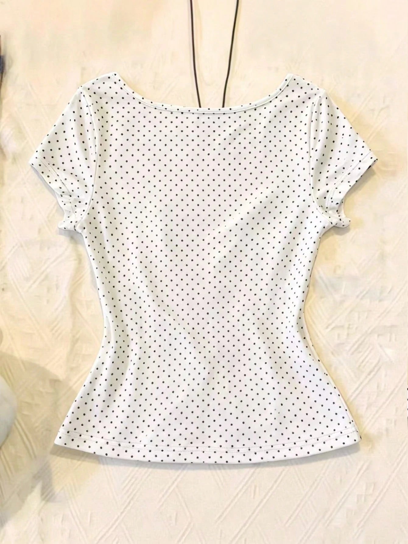 IslaSuriya Women's Casual Polka Dot Print Tie Front T-Shirt, Summer