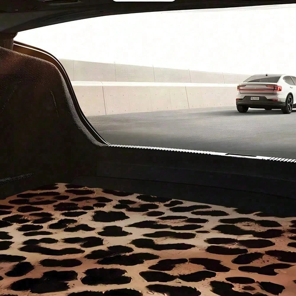 Item Picture 1pc Creative Highland Cow Car Trunk Mat Made Of Polyester Fiber Decorative Car Accessory Universal Type