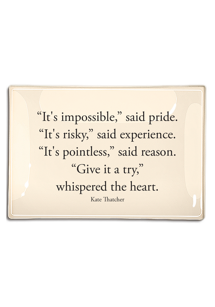 "It's Impossible," Said Pride Decoupage Tray - Ben's Garden