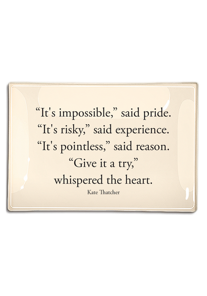 "It's Impossible," Said Pride Decoupage Tray - Ben's Garden