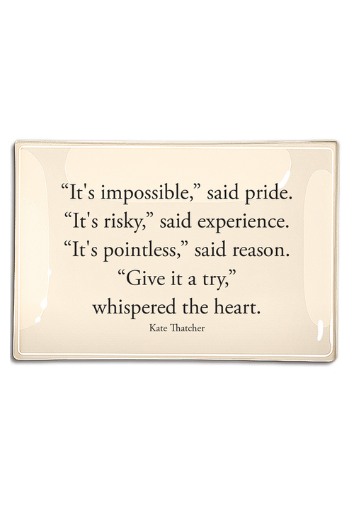 "It's Impossible," Said Pride Decoupage Tray - Ben's Garden