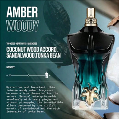 Jean Paul Gaultier Le Beau Le Parfum Intense For Men- 4.2 Oz (125 Ml)- A Long-Lasting (10–12 Hours) Woody-Amber Fragrance Blending Notes Of Coconut Wood, Tonka Bean, And Sandalwood- Designer Fragra