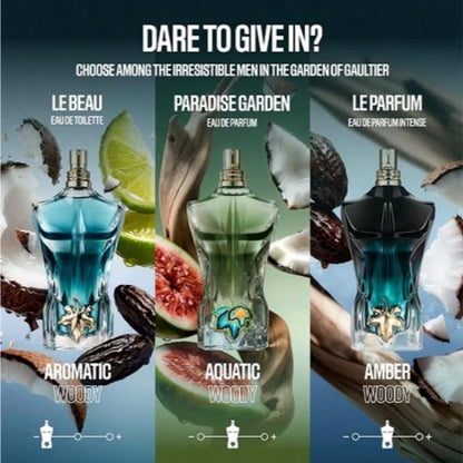 Jean Paul Gaultier Le Beau Le Parfum Intense For Men- 4.2 Oz (125 Ml)- A Long-Lasting (10–12 Hours) Woody-Amber Fragrance Blending Notes Of Coconut Wood, Tonka Bean, And Sandalwood- Designer Fragra