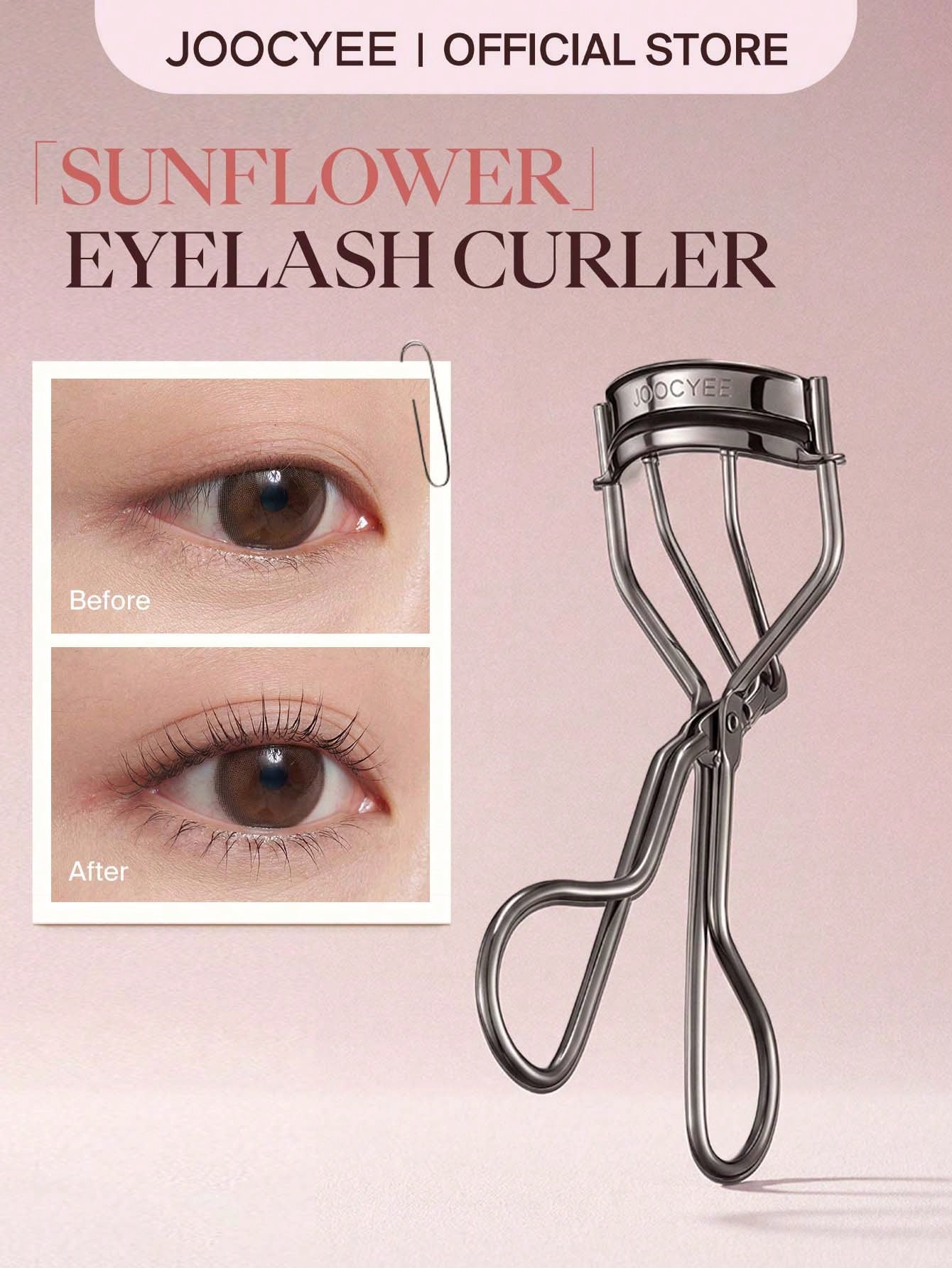 JOOCYEE Eyelash Curler With Sunflower Design, Crease-Free Curl, Newly Launched All-In-One Eyelash Curler