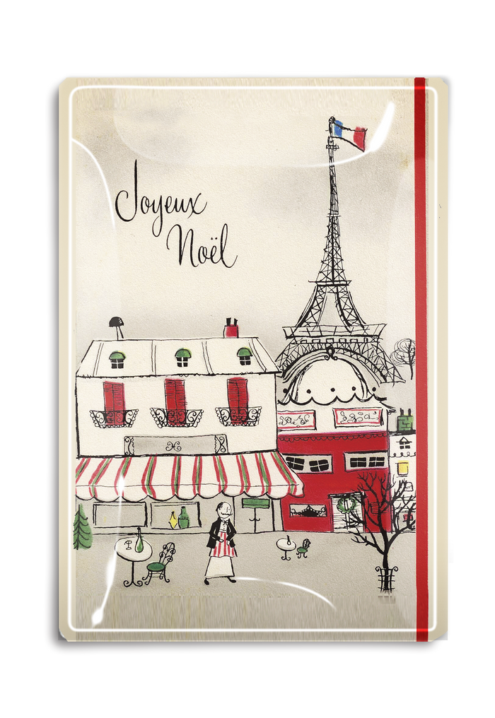 Joyeux Noel Decoupage Glass Tray - Ben's Garden