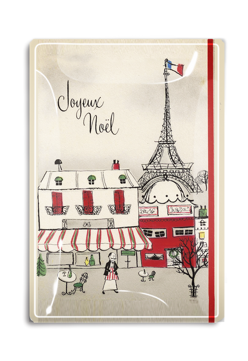 Joyeux Noel Decoupage Glass Tray - Ben's Garden