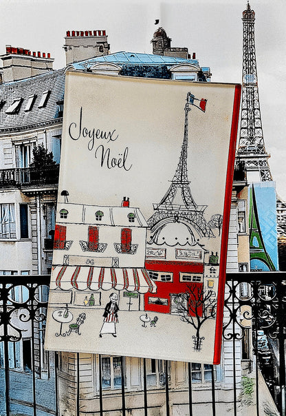 Joyeux Noel Decoupage Glass Tray - Ben's Garden