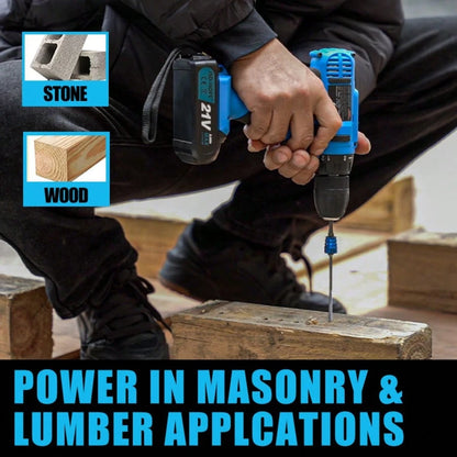 JSD-HOPE 21V Electric Drill, High-Speed Impact Drill, 10mm Chuck, Dual-Speed Adjustment, LED Working Light, Household/Outdoor Multi-Functional Drill And Screw Tightening Power Tool, Men's Gift