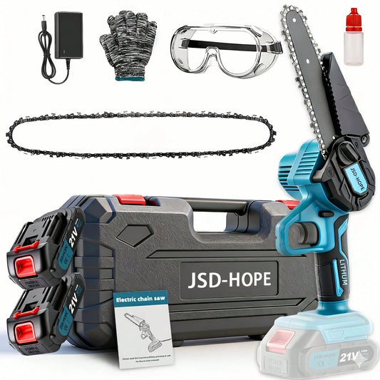 JSD-HOPE 6-Inch Mini Cordless Chainsaw With Storage Case, Upgraded High-Hardness Chain, Lightweight One-Handed Electric Saw For Tree Trimming, Garden Pruning, Property Cleanup & Practical Gift For Men