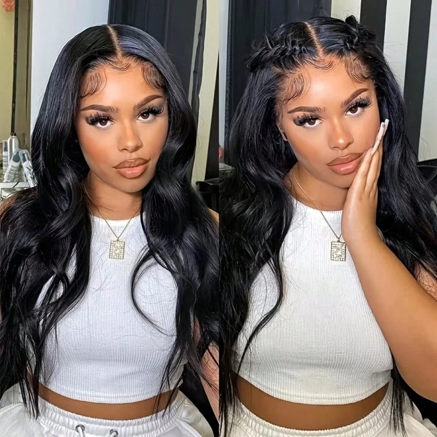 KGIFH 30 40 Inch 13x6 Body Wave Lace Front Wigs Human Hair 250% Density Body Wave Lace Frontal Wigs Pre Plucked 15A Brazilian Virgin HD Transparent Glueless Human Hair Wig For Women Ear To Ear Long Ha