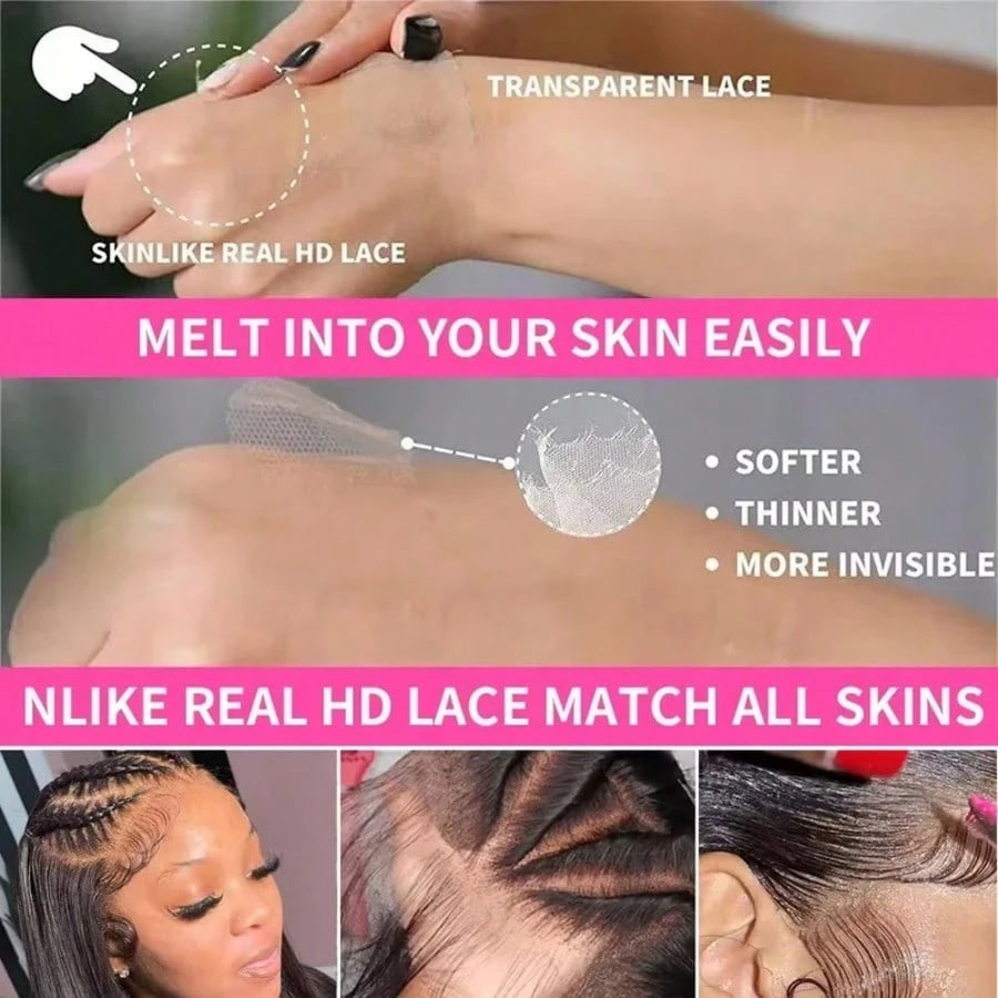 KGIFH 30 40 Inch 13x6 Body Wave Lace Front Wigs Human Hair 250% Density Body Wave Lace Frontal Wigs Pre Plucked 15A Brazilian Virgin HD Transparent Glueless Human Hair Wig For Women Ear To Ear Long Ha