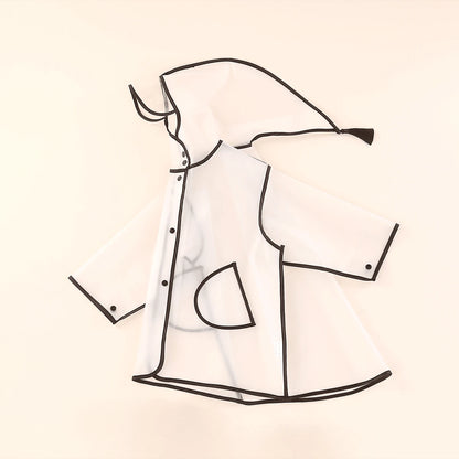 Kids Boys Girls Rain Coat Waterproof Hooded Protective Poncho Jacket With Pockets 1-10 Years
