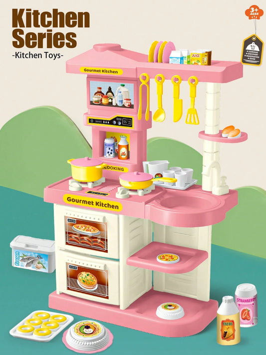 Kids Kitchen Pretend Play Toys- Mini Kitchenware Set Include Cup, Tableware, Milk, Cooking Accessories For Children, Suitable For Girls & Boys, Comes With Certification