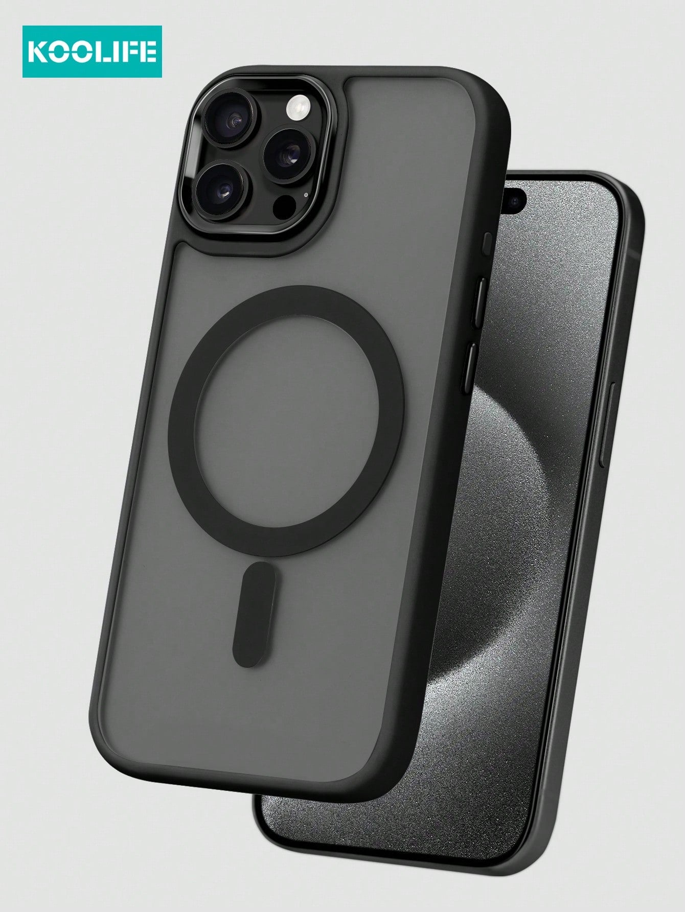 Koolife Mechanical Protective Case Compatible With Apple Phone 17proMax, Supports Magnetic Wireless Charging, Tactile Pressure Feel, Mysterious Polished Sand Visual, Anti-Slip Dual Material Combinatio