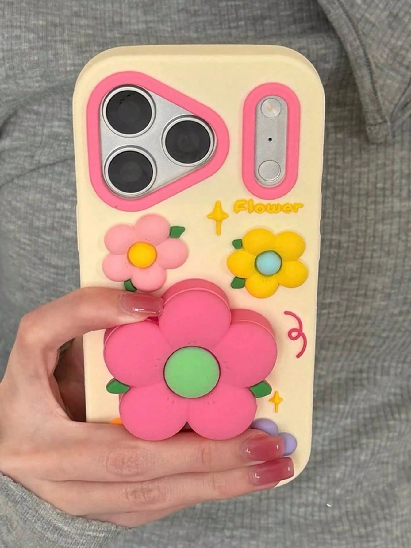 Korean Style Floral 3D Expandable Phone Case, Full Coverage Shockproof Protective Cover For IPhone 17 Pro Max, 16, 15, Personalized Creative Design