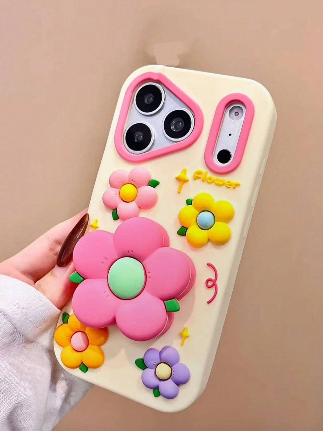 Korean Style Floral 3D Expandable Phone Case, Full Coverage Shockproof Protective Cover For IPhone 17 Pro Max, 16, 15, Personalized Creative Design