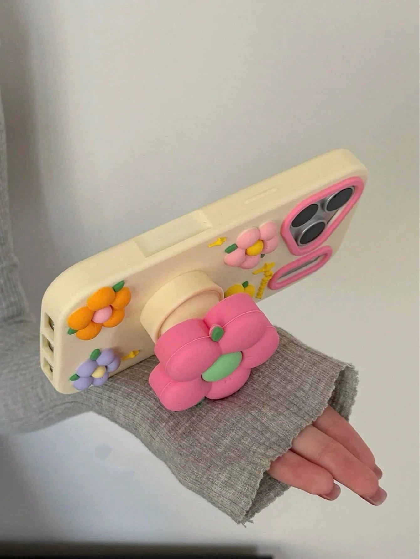 Korean Style Floral 3D Expandable Phone Case, Full Coverage Shockproof Protective Cover For IPhone 17 Pro Max, 16, 15, Personalized Creative Design
