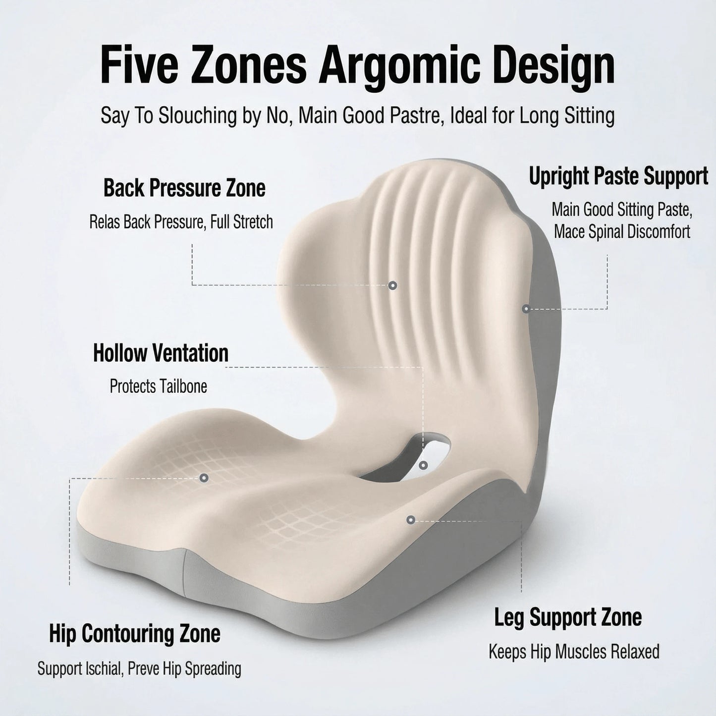L-Shaped Memory Foam Seat Cushion, Ergonomic Design For Car, Truck Drivers, Relieves Sciatica And Back Pain, Suitable For Office Chair, Long-Distance Driving, Gaming Chair, All Day Comfort